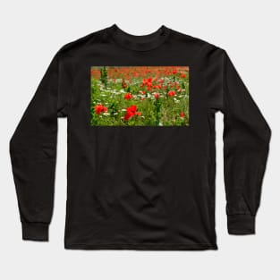 Poppy Field Near Cividale Long Sleeve T-Shirt